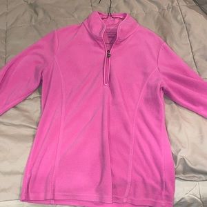 Hot pink fleece quarter zip